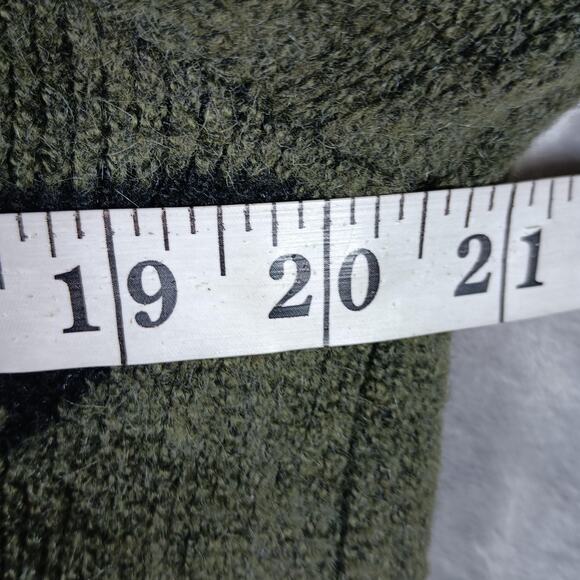 Frye Cardigan Women Size Medium Green Aztec Southwestern Knit Open Front Long - Picture 5 of 7